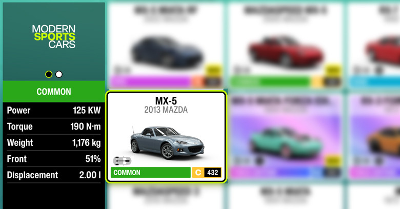 Forza Horizon 6 Car: Mazda MX-5 year 2013.