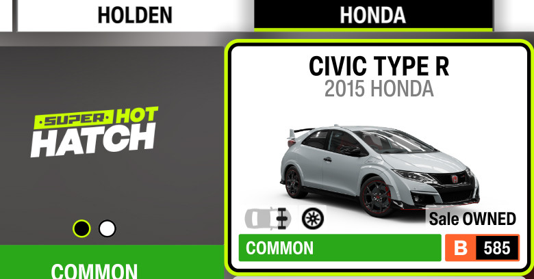 Forza Horizon 6 Honda Civic Type R tune.
