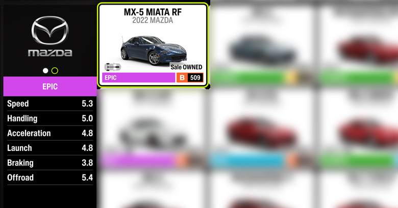 FH6 car: 2022 MX-5 Miata RF.