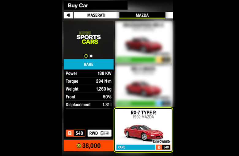 Mazda RX-7 Type R 1992 Touge car in Forza Horizon 6