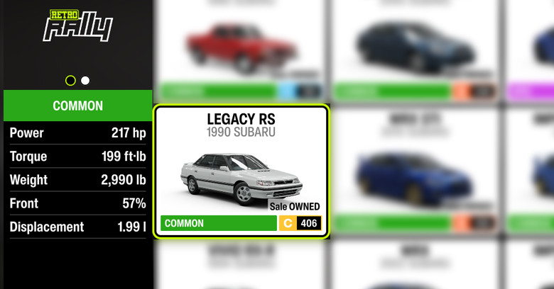 Forza Horizon 6 Rally car: Subaru Legacy RS.