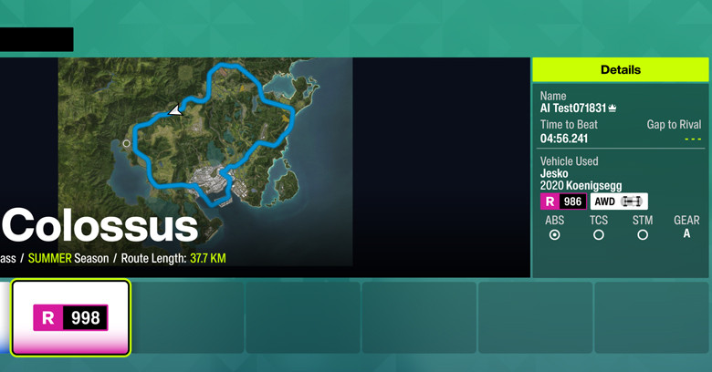 Choose #1 Rival Select the #1 Rival in the Colossus | Forza Horizon 6