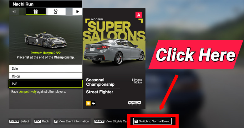 Switch Event Button This button switch from Seasonal event to normal event.