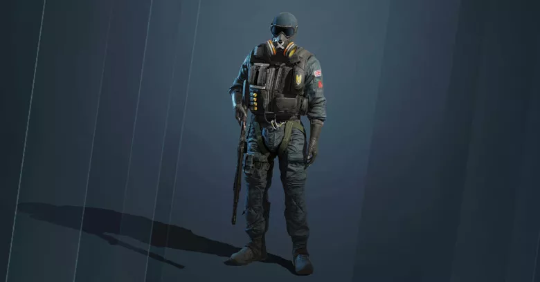 Rainbow Six Mobile Mute operator full body character model.