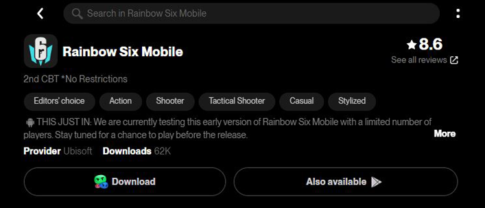 Download Rainbow Six Mobile Closed Beta 2.0 - zilliongamer