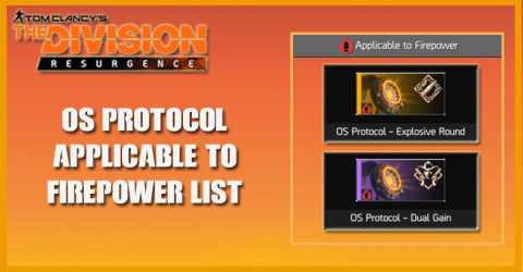 The Division Resurgence - OS Protocol | Applicable To Firepower