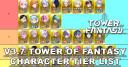 V3.7 Character Tier List | Tower of Fantasy