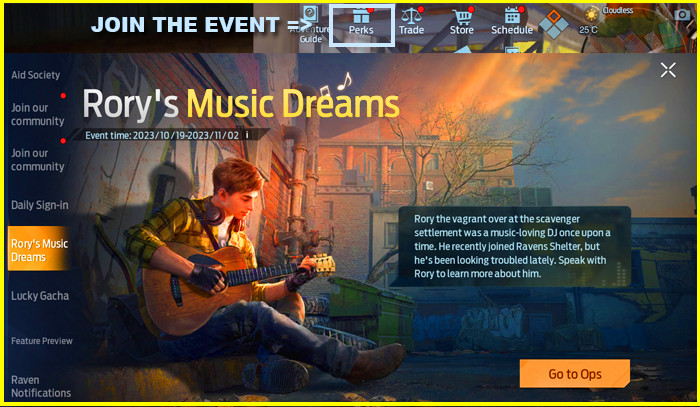 How to Join Rory's Music Dream Event Undawn
