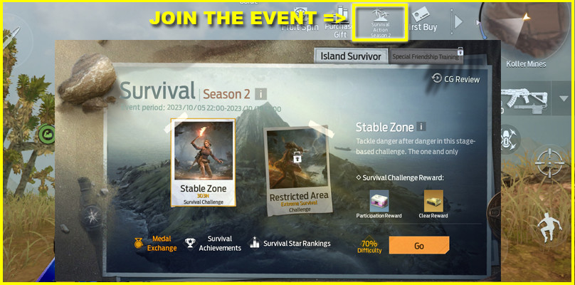 Survival Action Event Season 2 Undawn 