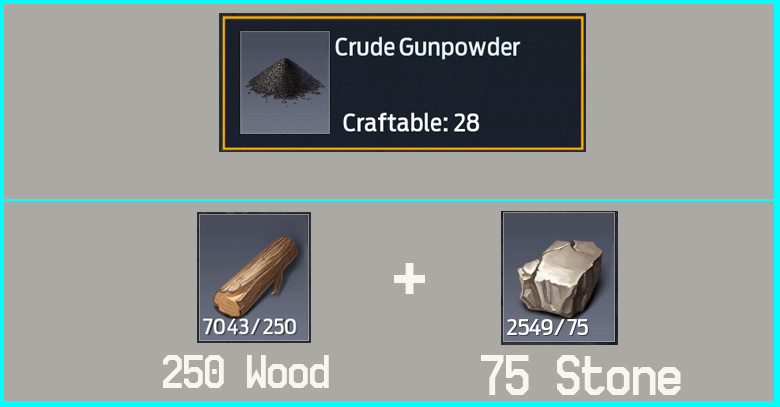 Crude Gun Powder How To Craft Undawn - zilliongamer