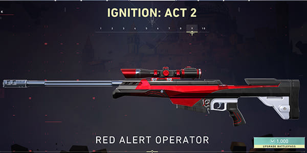 Act 2 Battle Pass Skin: Red Alert Operater | Valorant - zilliongamer