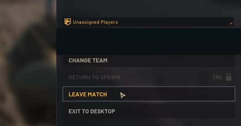 Leave Server after Match end. Get to the main menu and wait.