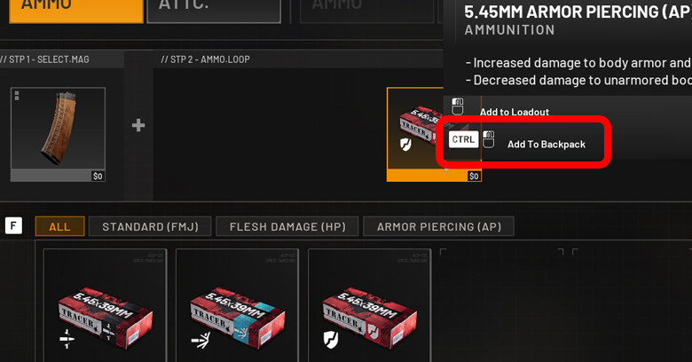 Buy Loose Ammo Hot Key | WARDOGS Hot Key to buy loose ammo in WARDOGS.