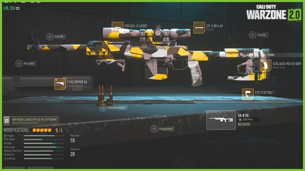 Best SA-B 50 Loadout in Warzone 2