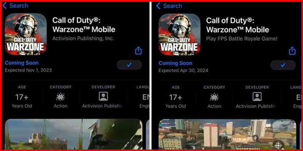 Warzone Mobile release date April 30, 2024