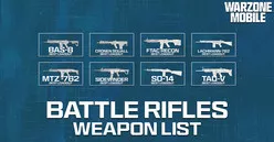 Warzone Mobile Battle Rifles weapon list