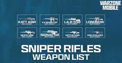 Warzone Mobile Sniper Rifle weapon list