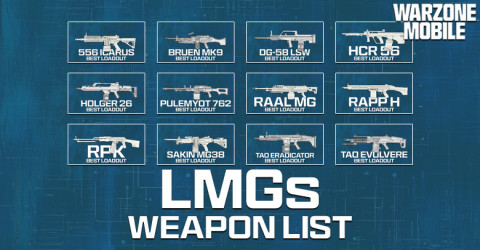 Warzone Mobile LMGs Loadout List (2024) Warzone Mobile LMGs Loadout List (2024)