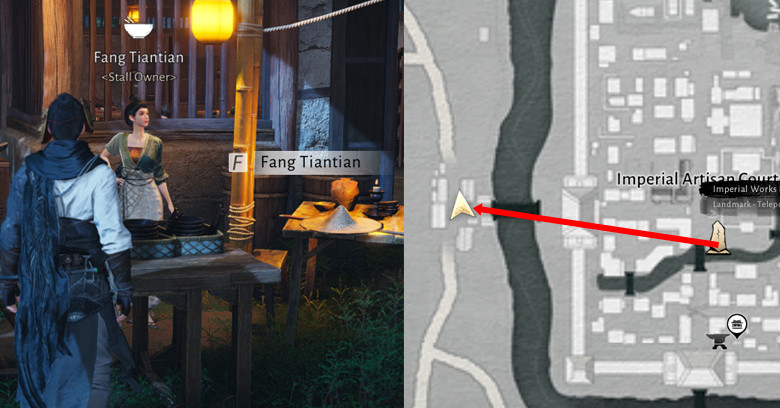 WWM Fang Taintain Food Stall Location Fang Taintain food stall location in Where Winds Meet.