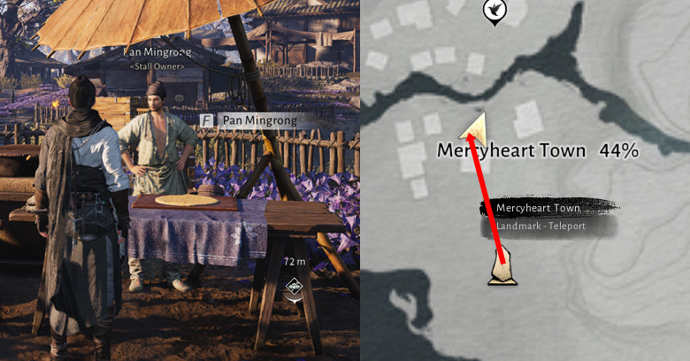 WWM Pan Mingrong Food Stall Location Pan Mingrong food stall location in Where Winds Meet.