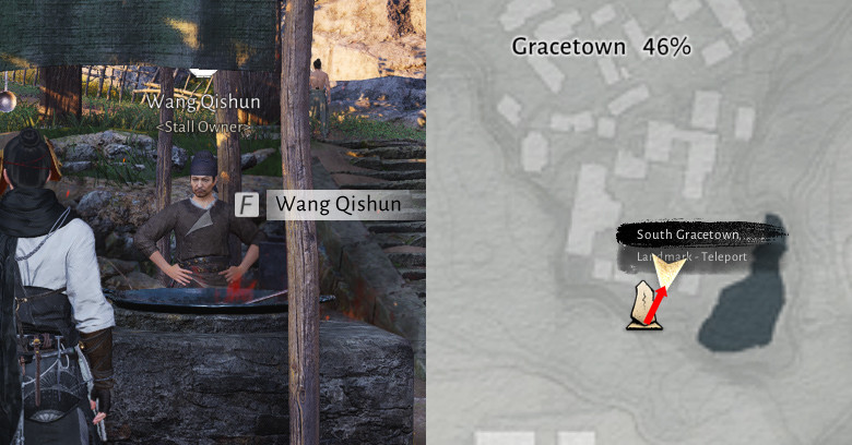 WWM Wang Qishun Food Stall Location Wang Qishun food stall location in Where Winds Meet.