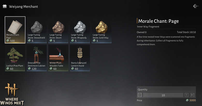 Weiyang Merchant | Where Winds Meet Tang Bao shop in Where Winds Meet - zilliongamer