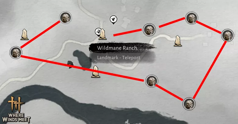 My route #1 of farming Liquor in Where Winds Meet