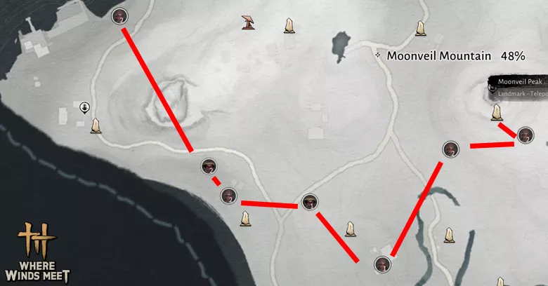 My route #2 of farming Lock in Where Winds Meet