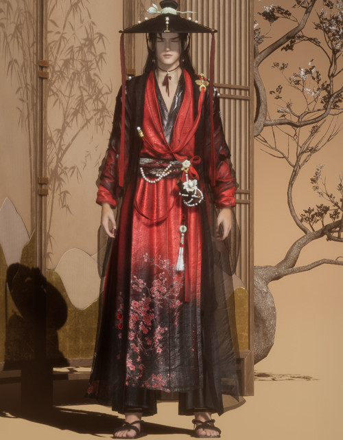 Crimson Curtain (M) | Where Winds Meet Where Winds Meet Crimson Curtain male outfit.