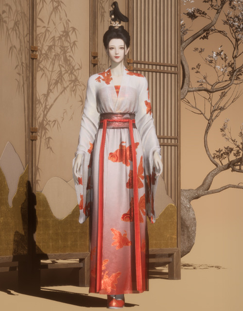 Golden Scales (W) | Where Winds Meet Where Winds Meet Golden Scales female outfit.