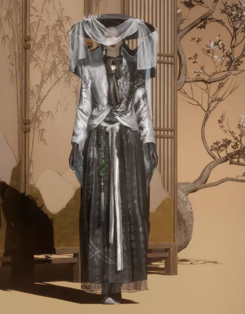 Where Winds Meet Inkstone Reverie Female outfit.