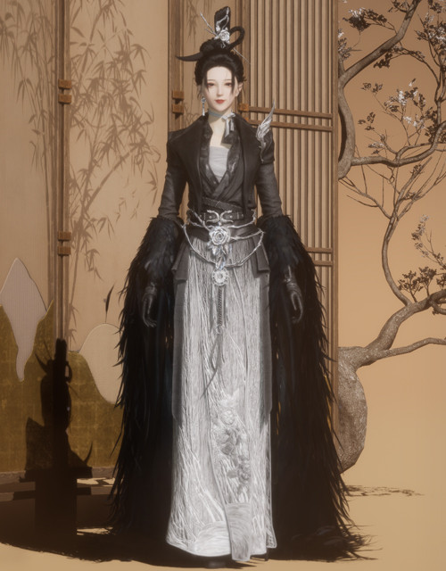 Magpie's Nocturne (W) | Where Winds Meet Where Winds Meet Magpie's Nocturne female outfit.