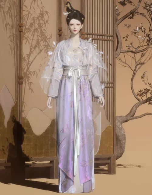 Mist and Bloom (W) | Where Winds Meet Where Winds Meet Mist and Bloom female outfit.