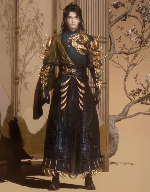 Where Winds Meet Serpent's Spine male outfit.